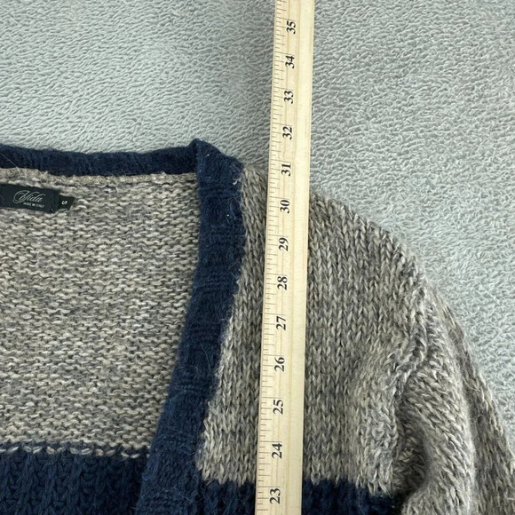 Vida Womens S Long Open Cardigan Sweater Striped Wool Blend 3156 - Picture 6 of 9